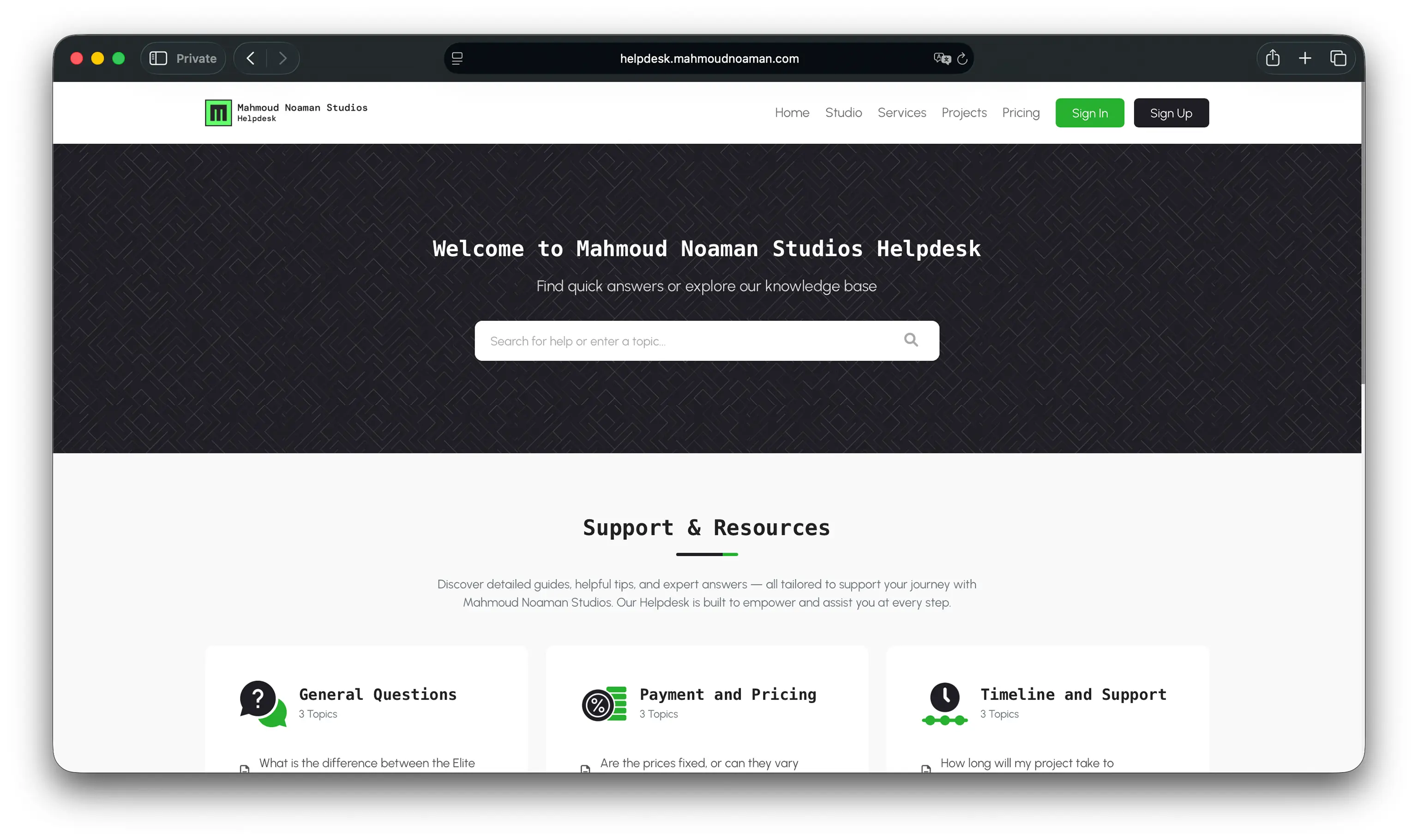 Helpdesk System Now Live – Explore Support & Tickets at Mahmoud Noaman Studios